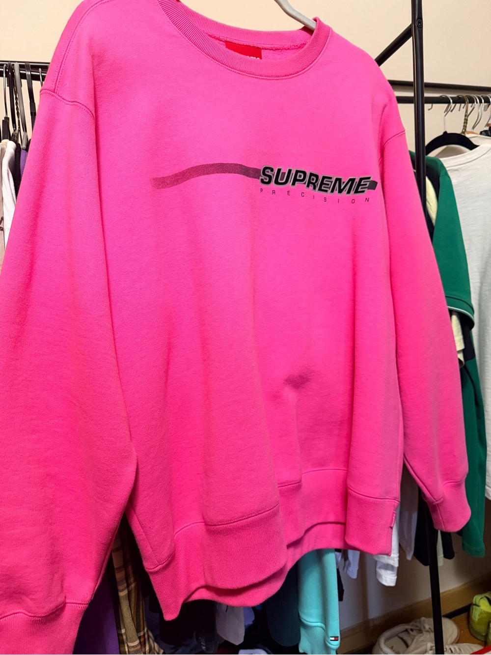 Supreme Hot Pink Crewneck with Black Logo